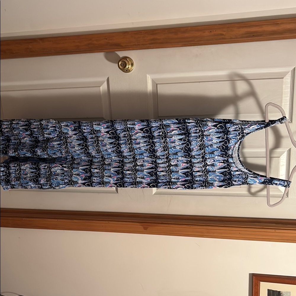 Lilly Pulitzer Blue and Pink Bodycon Midi Dress